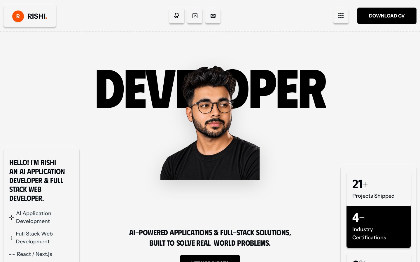 Portfolio v2 — live project screenshot